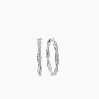 Twisted Rope Pavé Hoop Earrings