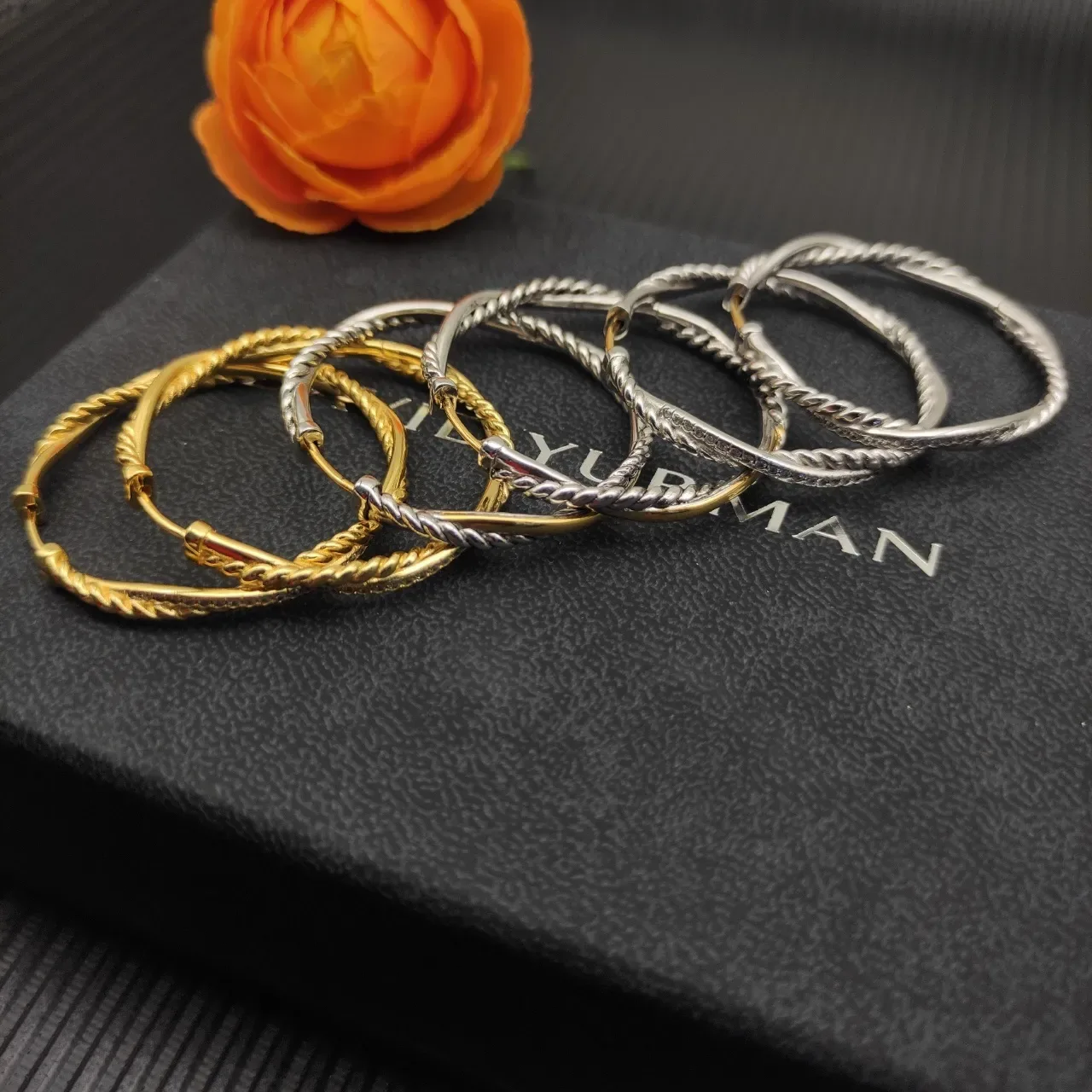 Twisted Rope Pavé Hoop Earrings 2