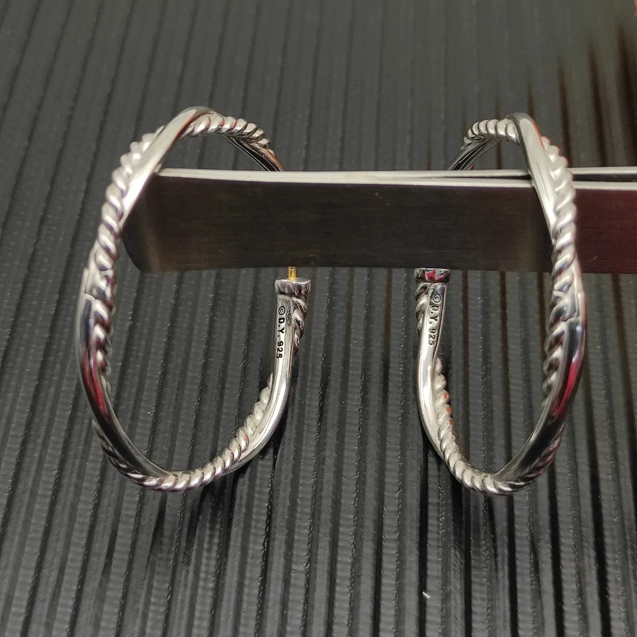 Twisted Rope Pavé Hoop Earrings 7