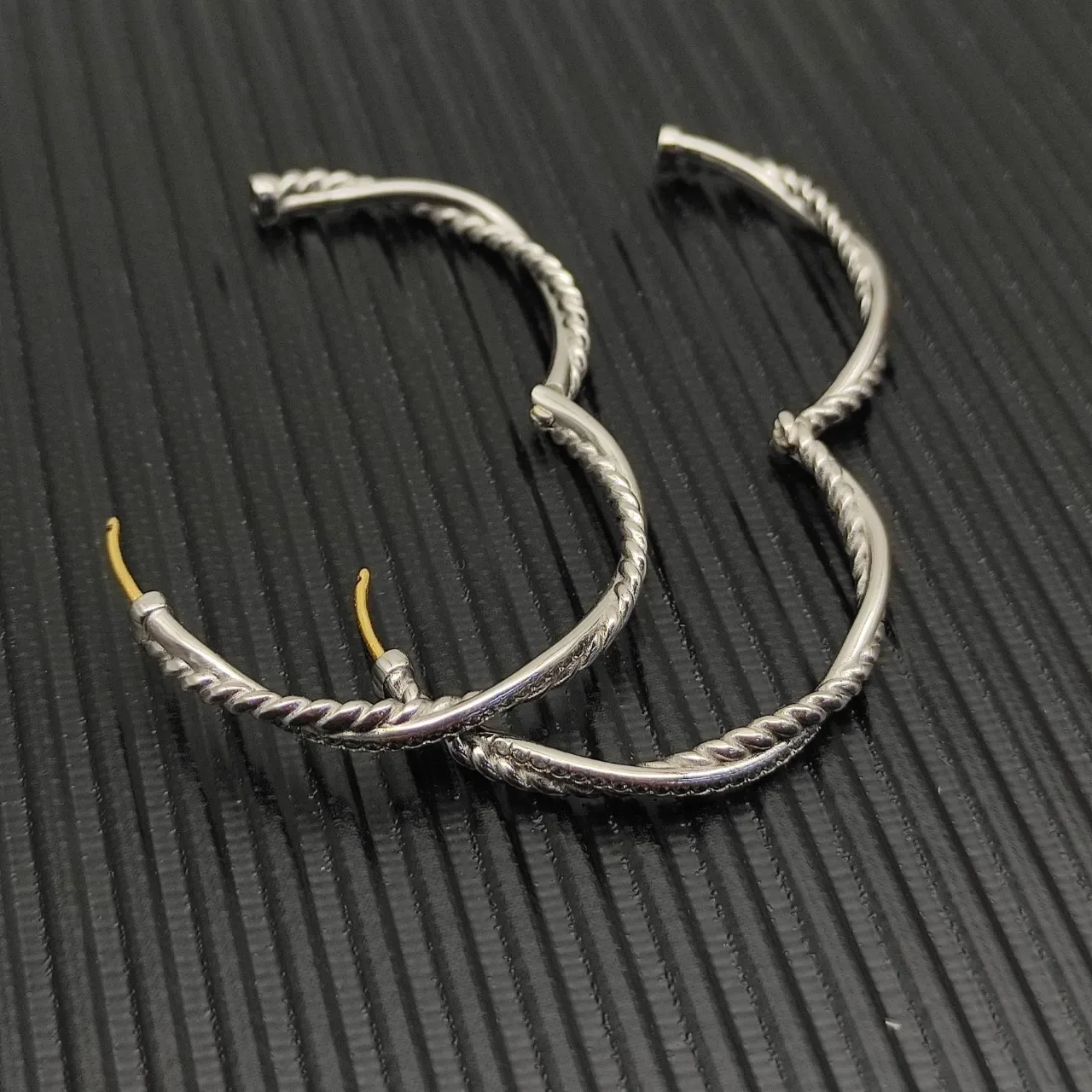 Twisted Rope Pavé Hoop Earrings 9