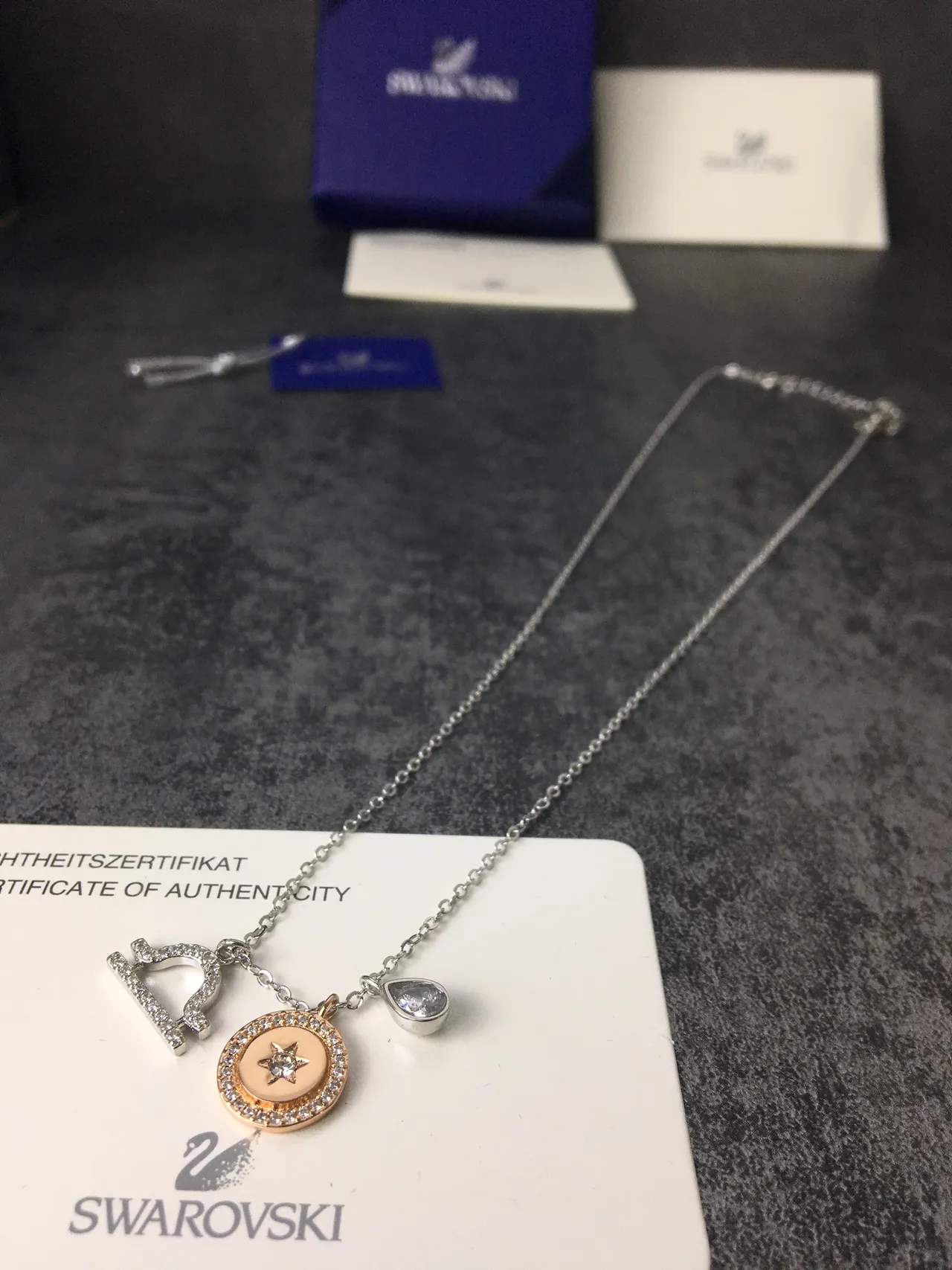 Two-Tone Pavé Star Charm Pendant Necklace 6