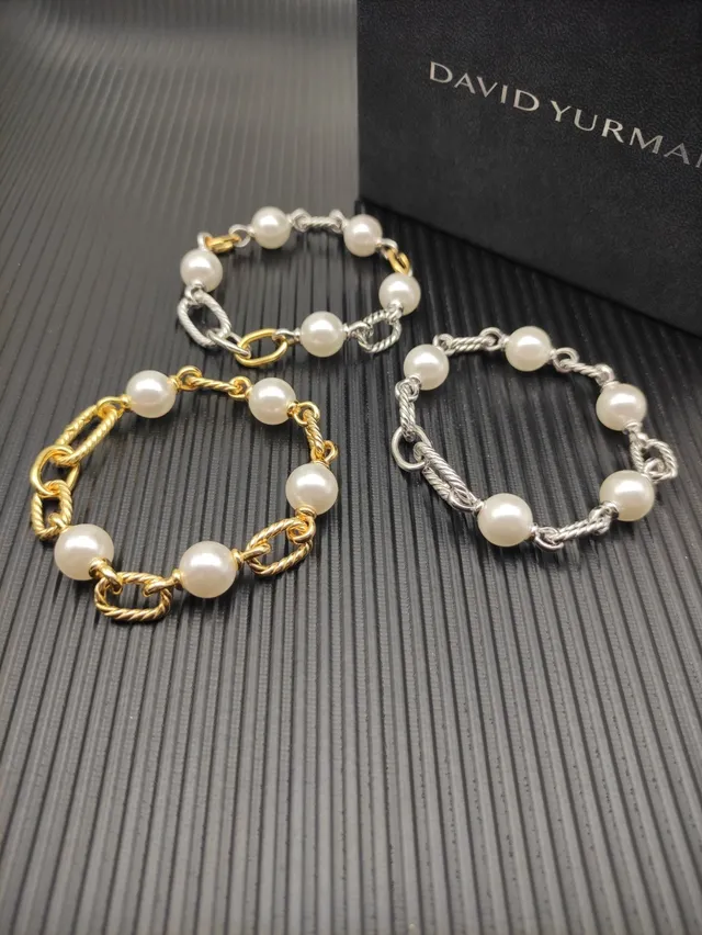 Two-Tone Pearl and Twisted Rope Link Bracelet 2