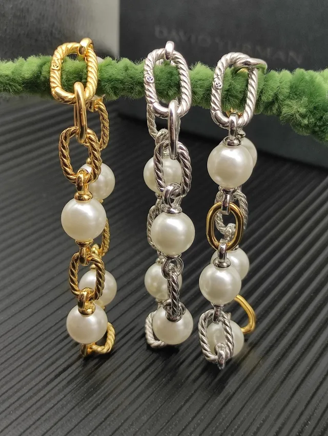 Two-Tone Pearl and Twisted Rope Link Bracelet 5