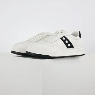 Tênis minimalista low-top branco e preto