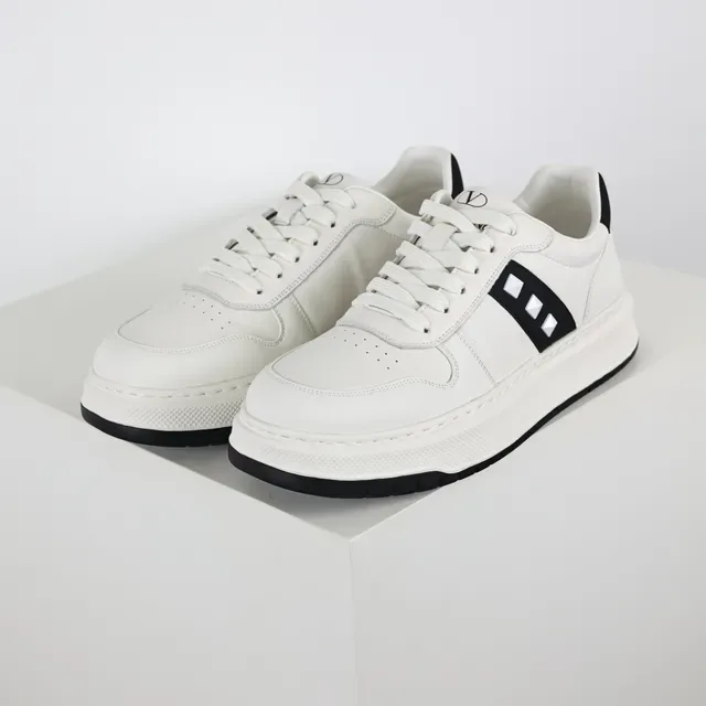 White and Black Minimalist Low-Top Sneaker 2