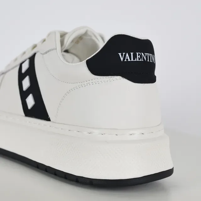 White and Black Minimalist Low-Top Sneaker 4