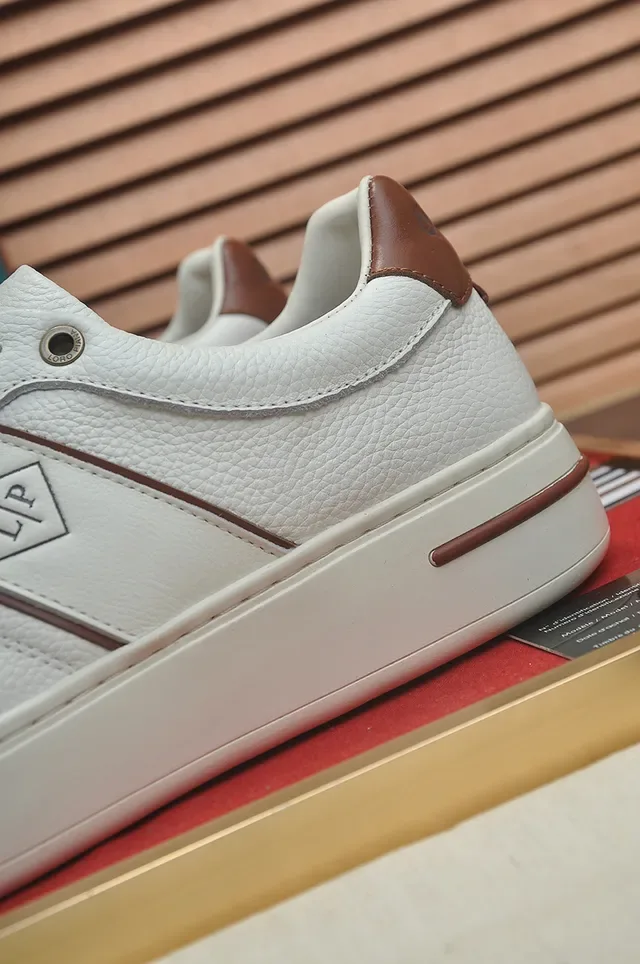 White and Brown Leather Platform Sneaker 2