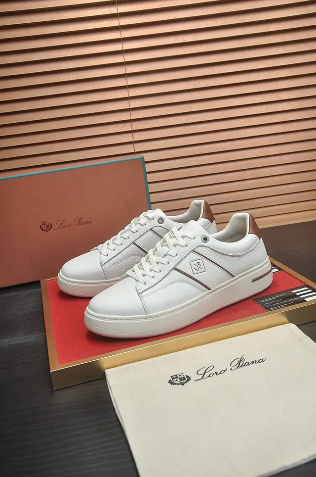 White and Brown Leather Platform Sneaker 4