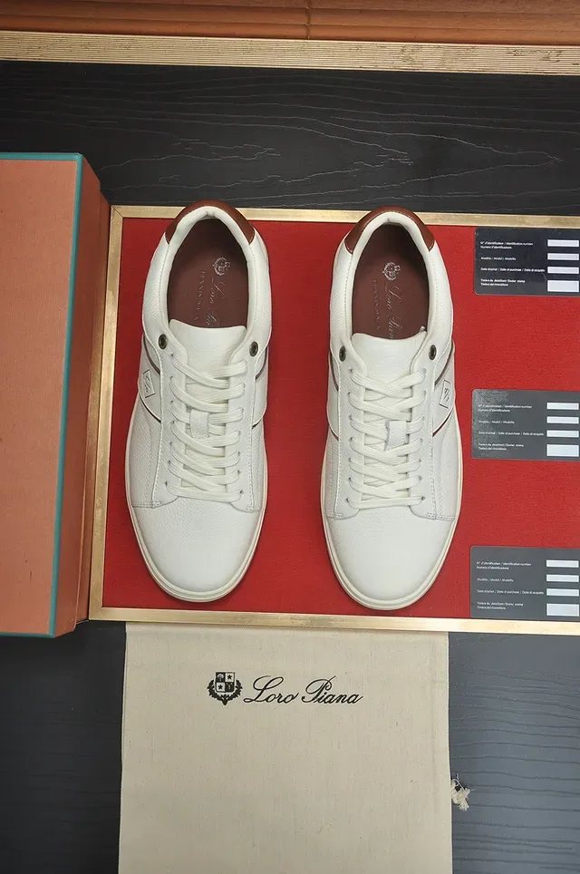White and Brown Leather Platform Sneaker 5