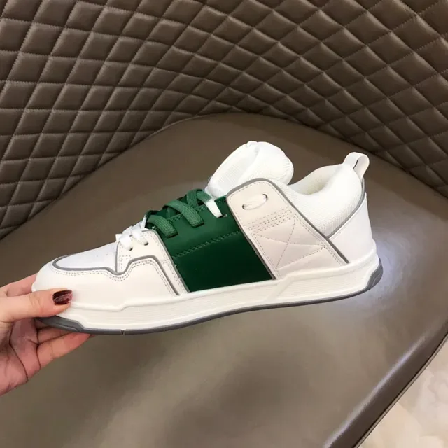White and Green Layered Panel Lifestyle Sneaker 2