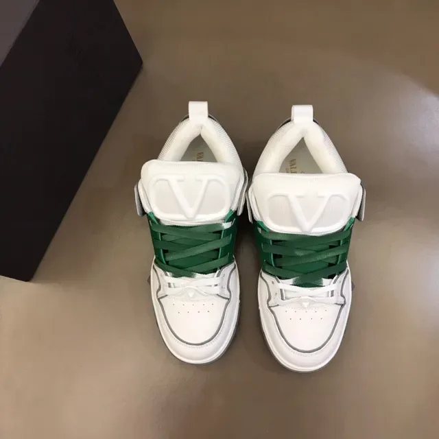 White and Green Layered Panel Lifestyle Sneaker 3