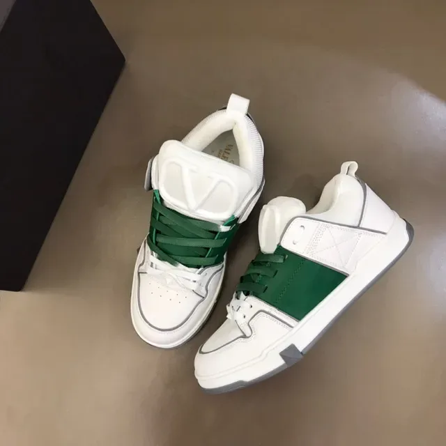 White and Green Layered Panel Lifestyle Sneaker 4