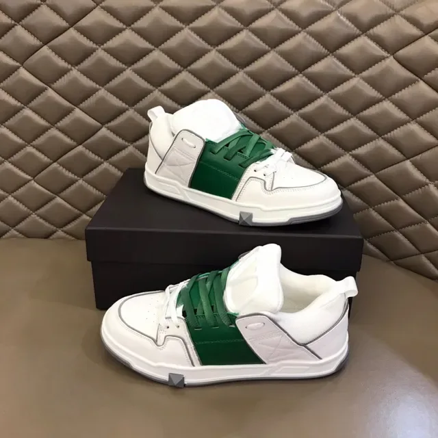 White and Green Layered Panel Lifestyle Sneaker 5