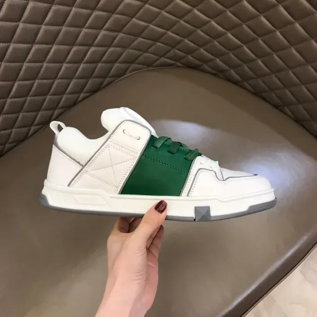 White and Green Layered Panel Lifestyle Sneaker 7