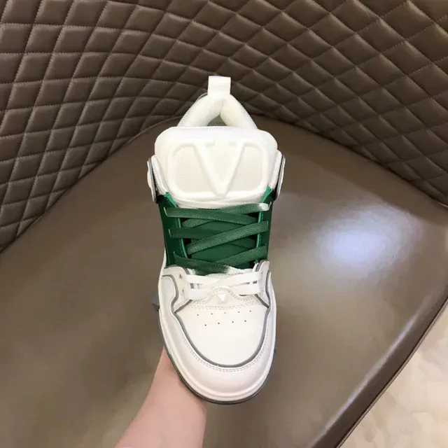 White and Green Layered Panel Lifestyle Sneaker 8