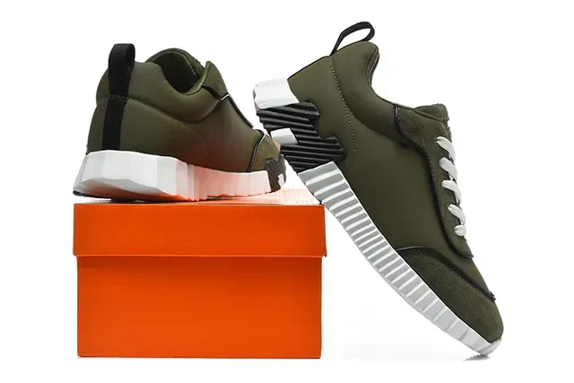 White and Orange Geometric Accent Lifestyle Sneakers 2