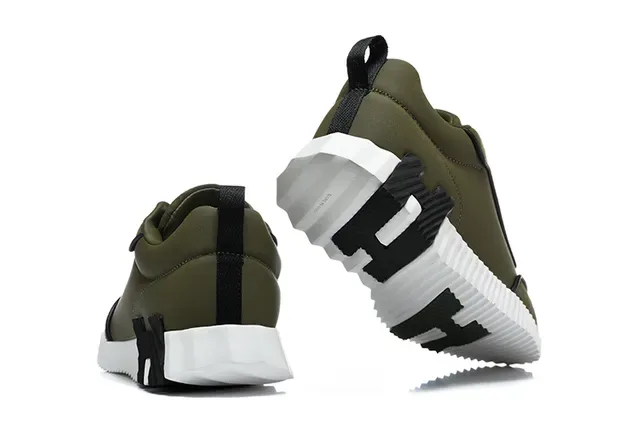 White and Orange Geometric Accent Lifestyle Sneakers 4