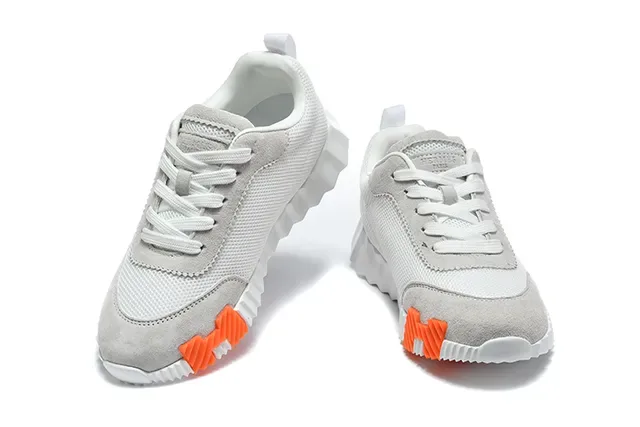 White and Orange Geometric Accent Lifestyle Sneakers 9
