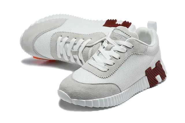 White and Orange Geometric Accent Lifestyle Sneakers 10