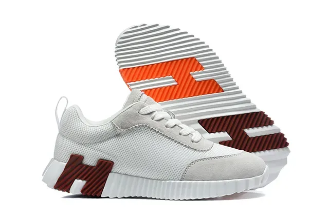 White and Orange Geometric Accent Lifestyle Sneakers 11