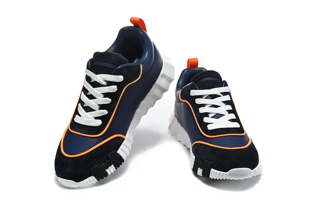 White and Orange Geometric Accent Lifestyle Sneakers 15
