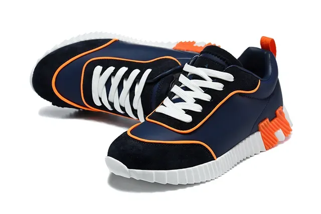 White and Orange Geometric Accent Lifestyle Sneakers 16