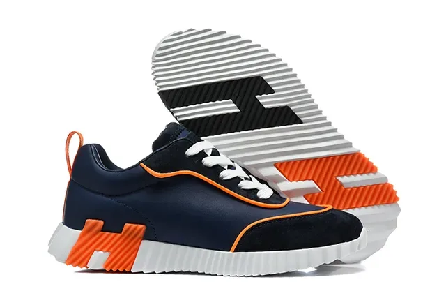 White and Orange Geometric Accent Lifestyle Sneakers 17