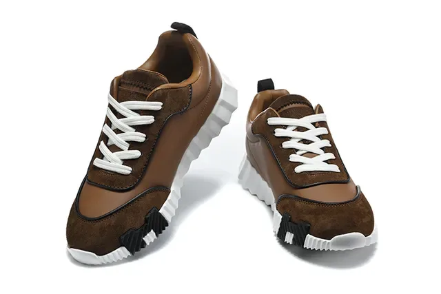 White and Orange Geometric Accent Lifestyle Sneakers 21