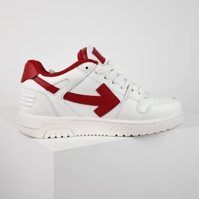 White and Red Arrow-Side Panel Lifestyle Sneakers 7