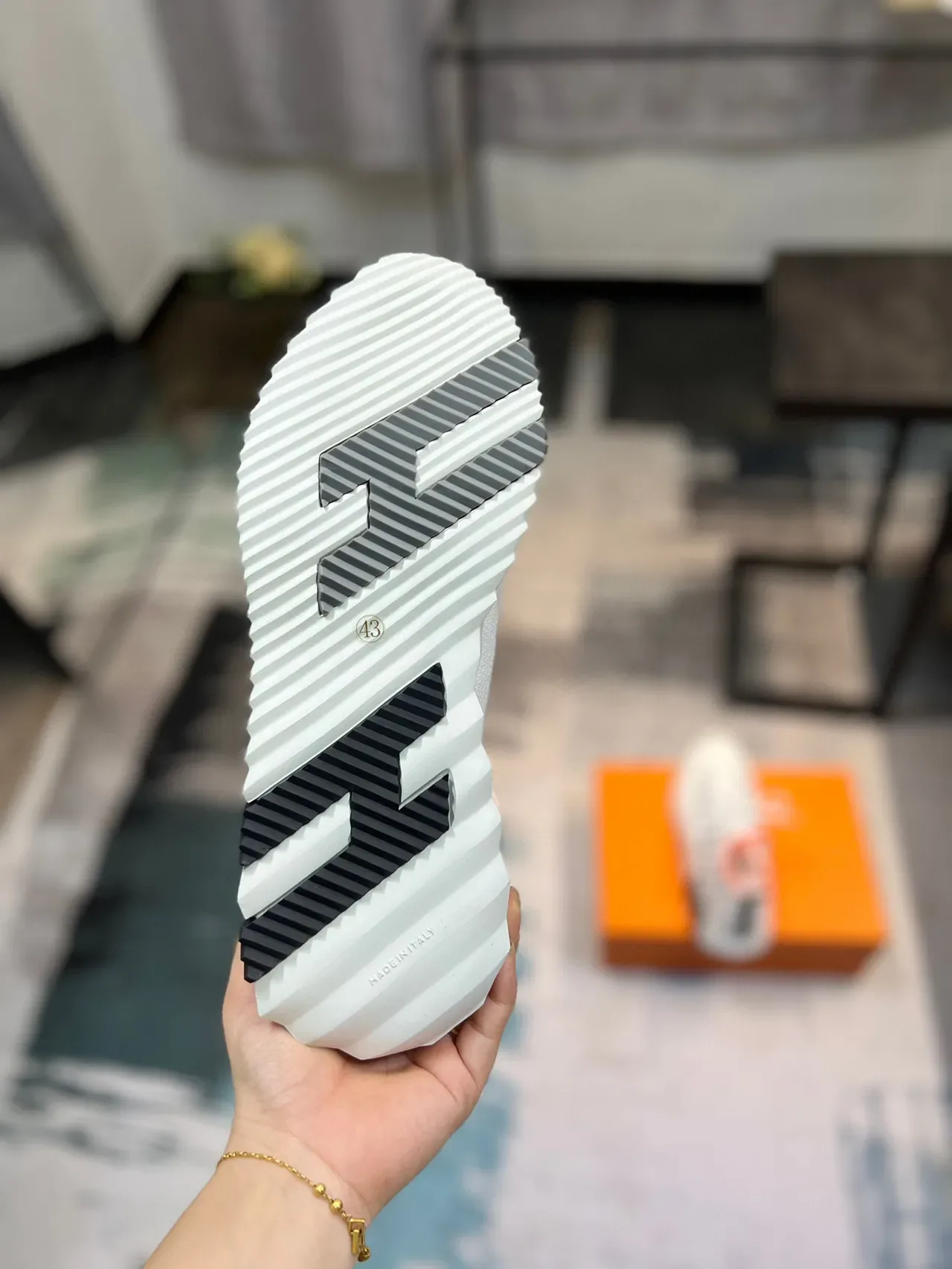 White Black Knit Upper Checkerboard Strap Detail Sneakers 9