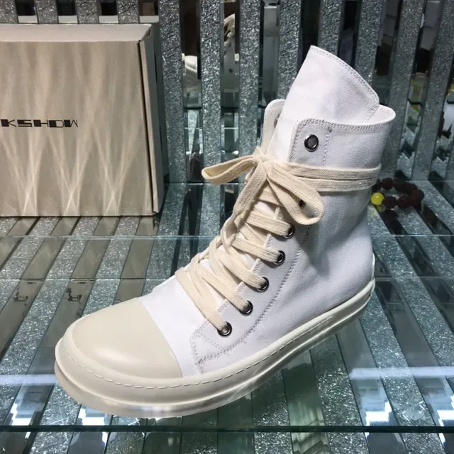 White Canvas High-Top Lace-Up Lifestyle Sneaker 4