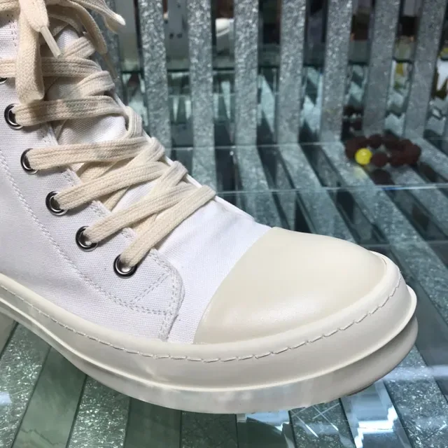 White Canvas High-Top Lace-Up Lifestyle Sneaker 5