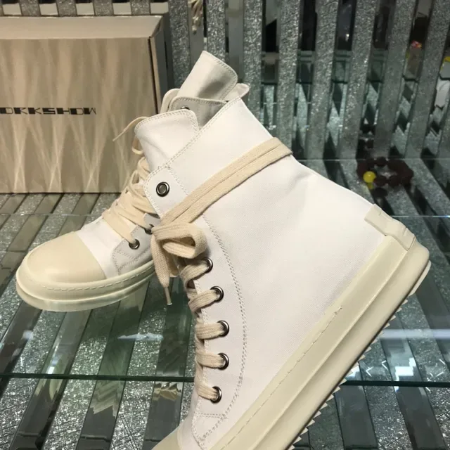 White Canvas High-Top Lace-Up Lifestyle Sneaker 6
