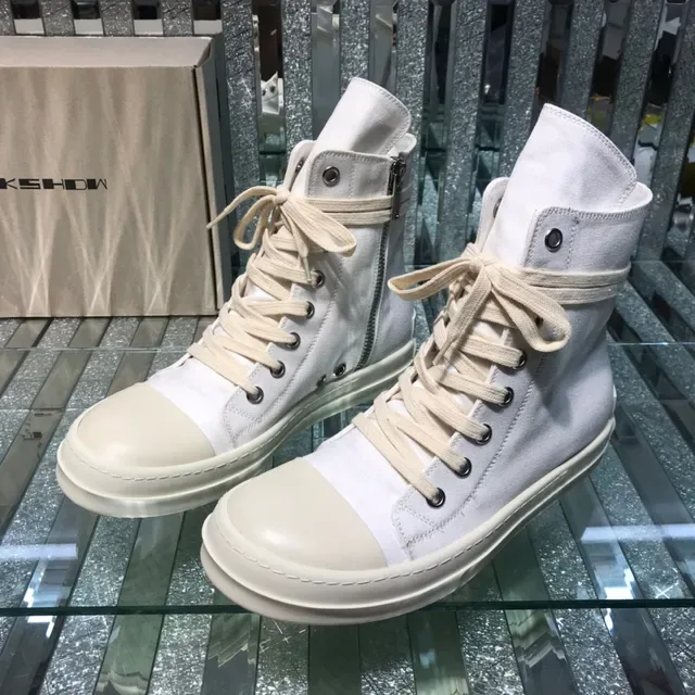 White Canvas High-Top Lace-Up Lifestyle Sneaker 8