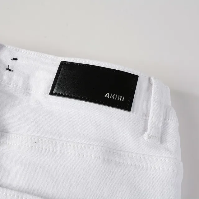 White Distressed Slim-Fit Jeans 10