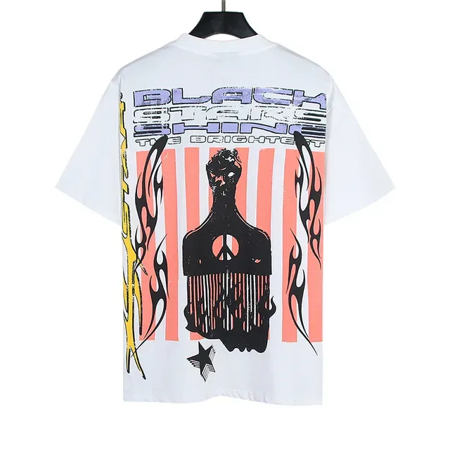 White Graphic Collage Print Oversized T-Shirt 3