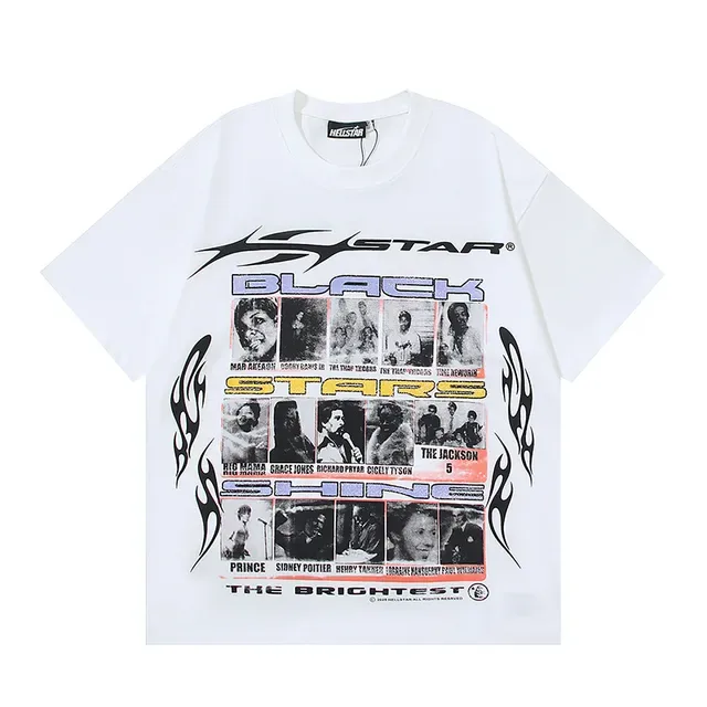 White Graphic Collage Print Oversized T-Shirt 5