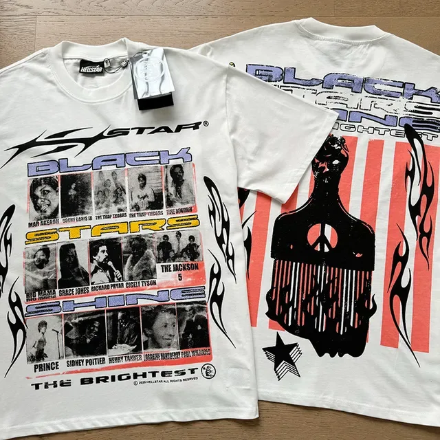 White Graphic Collage Print Oversized T-Shirt 7