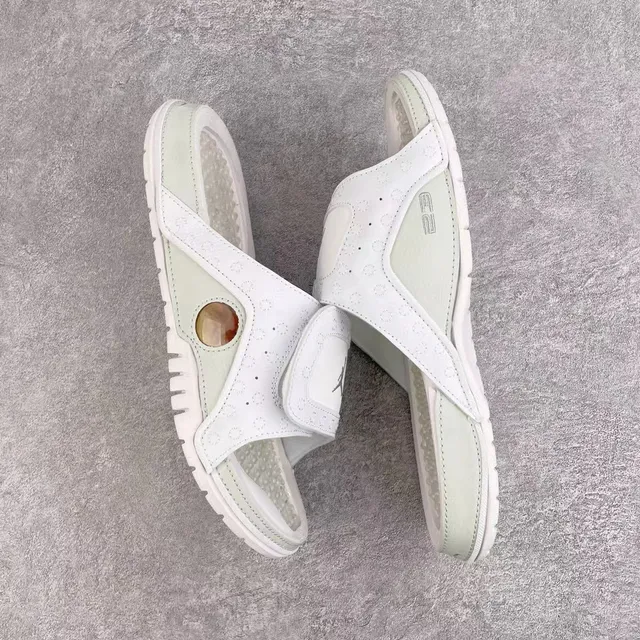 White Green Perforated Strap Mint Footbed Sandals 3