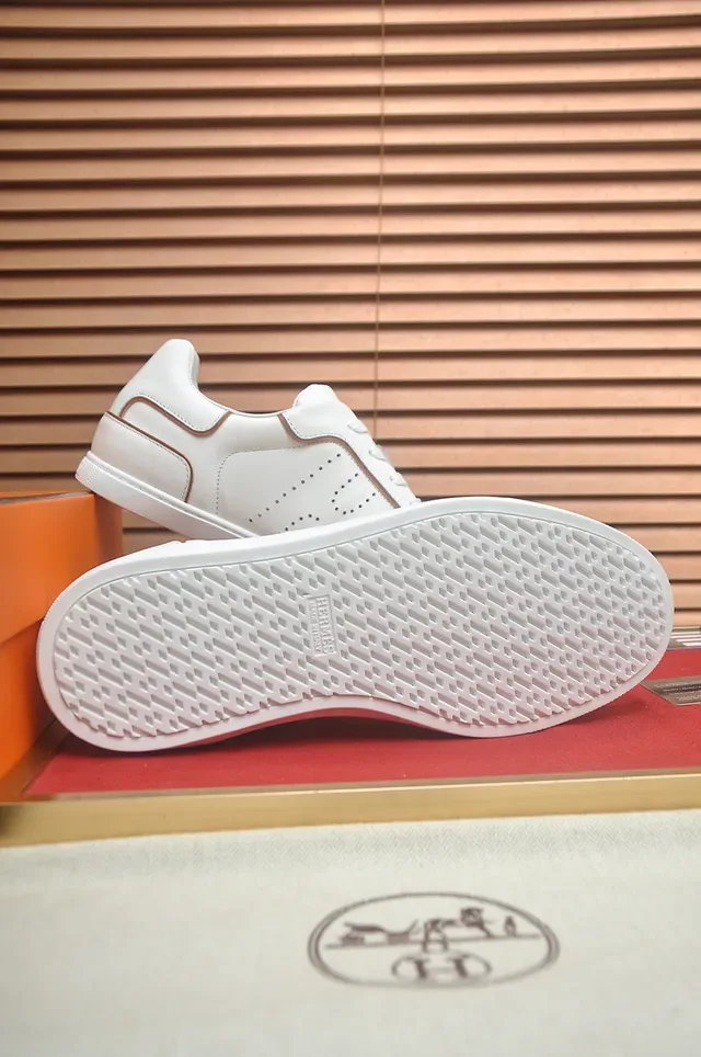 White Leather Perforated Low-Top Lifestyle Sneaker 3