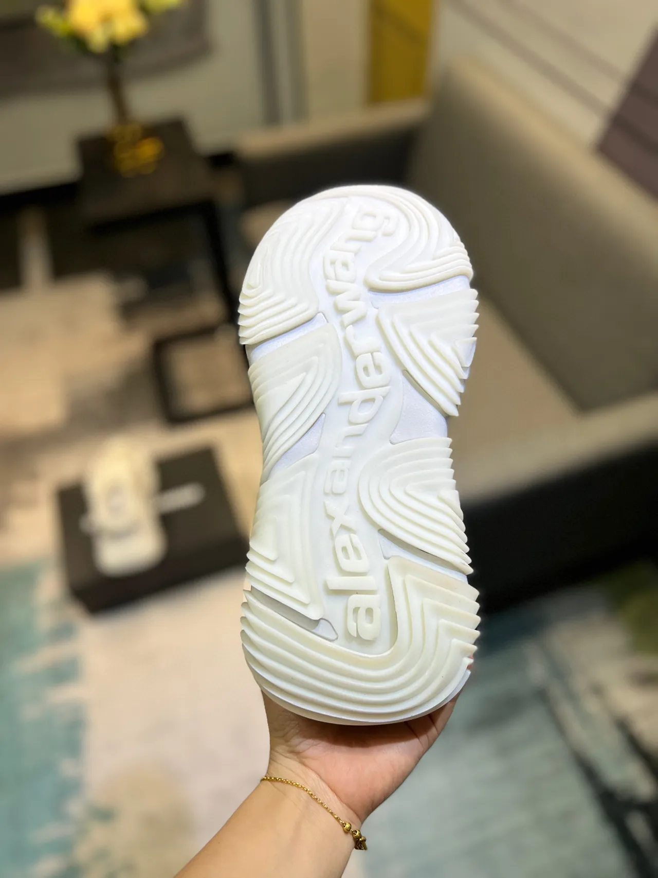 White Monochromatic Sculpted Wavy Midsole Chunky Sneakers 7