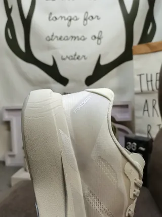 White Monochrome Knit Upper Sculpted Foam Midsole Running Shoes 3