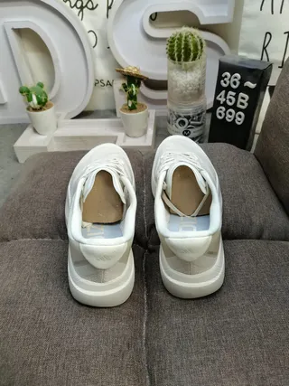 White Monochrome Knit Upper Sculpted Foam Midsole Running Shoes 8