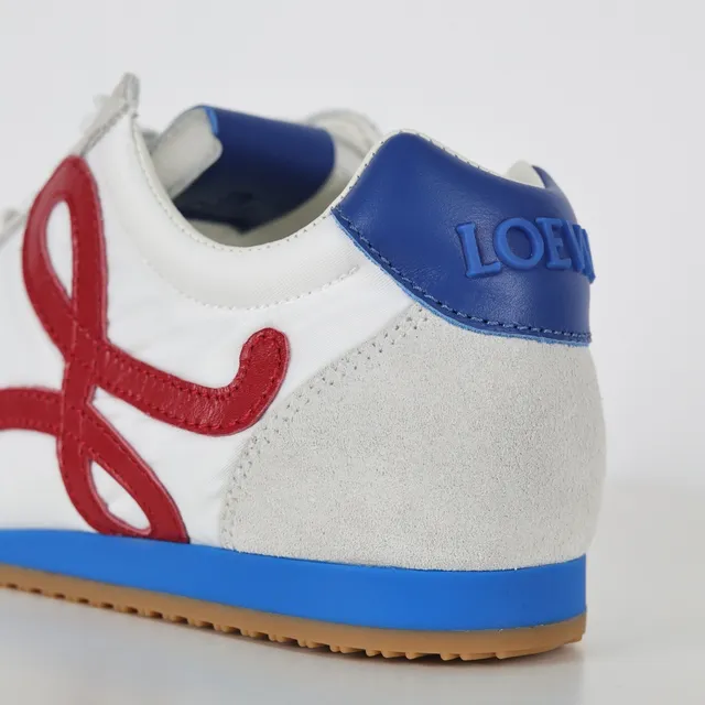 White Red Blue Multicolor Stitched Logo Retro Runner Sneakers 4
