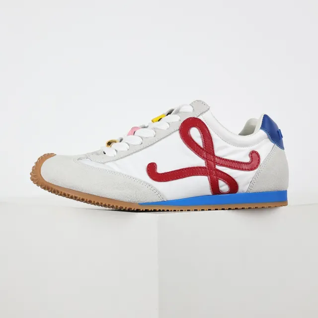 White Red Blue Multicolor Stitched Logo Retro Runner Sneakers 9