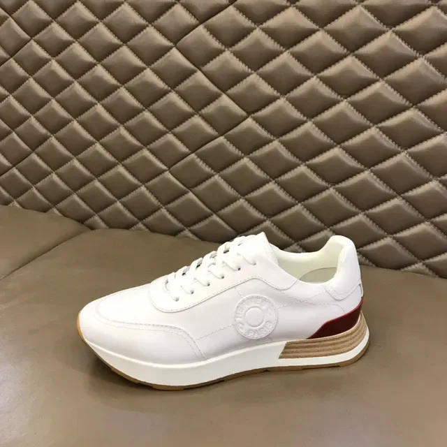White Red Leather Upper Glossy Heel Counter Sneakers 4