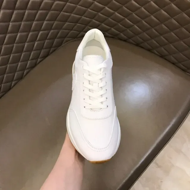 White Red Leather Upper Glossy Heel Counter Sneakers 5