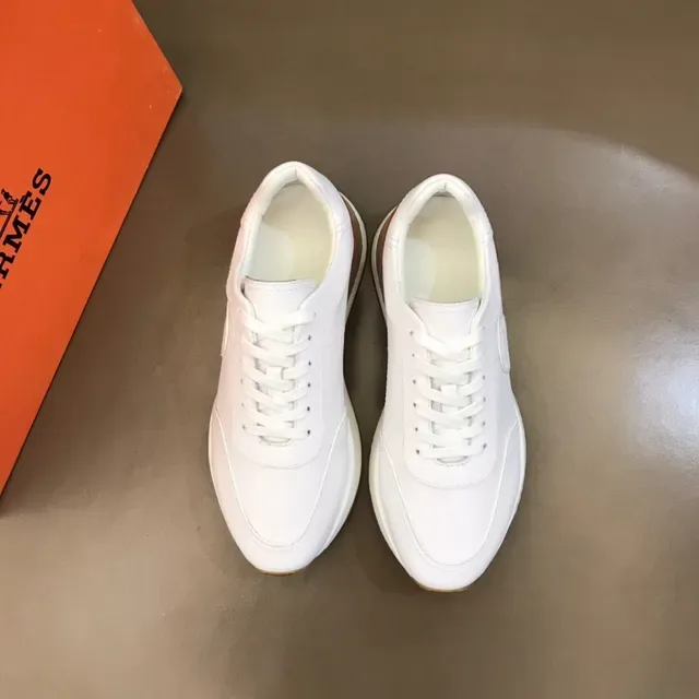 White Red Leather Upper Glossy Heel Counter Sneakers 9