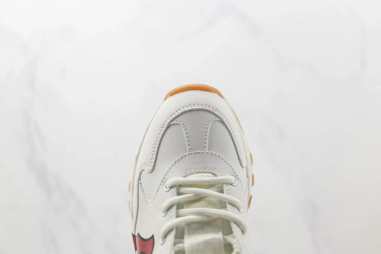White Red Oversized Lettering Sculpted Midsole Sneakers 6
