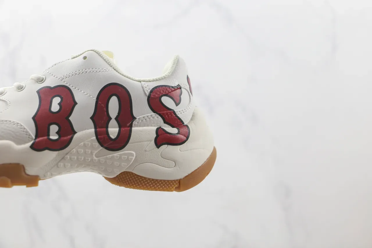 White Red Oversized Lettering Sculpted Midsole Sneakers 7